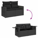 Havesofa Sæt med pude Sort polyrattan