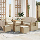 Havesofa Sæt med pude 9 pcs Beige og creme polyrattan