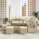 Havesofa Sæt med pude 10 pcs Beige og creme polyrattan