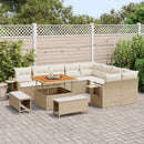 Havesofa Sæt med pude 12 pcs Beige og creme polyrattan