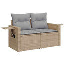 Havesofa Sæt med pude 12 pcs Beige og lys grå polyrattan