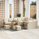 Havesofa Sæt med pude 12 pcs Beige og creme polyrattan