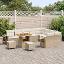 Havesofa Sæt med pude 12 pcs Beige og creme polyrattan