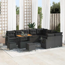 Havesofa Sæt med pude 12 pcs Sort polyrattan