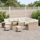 Havesofa Sæt med pude 12 pcs Beige og creme polyrattan