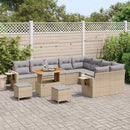 Havesofa Sæt med pude 12 pcs Beige og lys grå polyrattan
