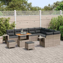 Havesofa Sæt med pude 12 pcs Grå polyrattan