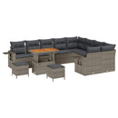 Havesofa Sæt med pude 12 pcs Grå polyrattan