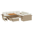 Havesofa Sæt 13 stk. Beige polyrattan