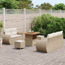 Havesofa Sæt med pude med pude 8 pcs Beige og creme polyrattan