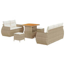 Havesofa Sæt med pude med pude 8 pcs Beige og creme polyrattan