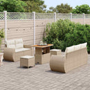 Havesofa Sæt med pude med pude 8 pcs Beige og creme polyrattan