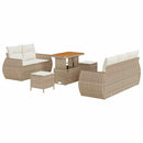 Havesofa Sæt med pude med pude 8 pcs Beige og creme polyrattan