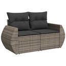 Havesofa Sæt med pude med opbevaring 8 pcs Grå polyrattan