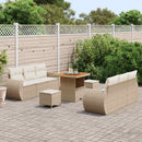 Havesofa Sæt med pude med pude 9 pcs Beige og creme polyrattan