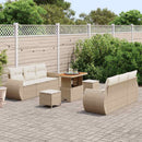 Havesofa Sæt med pude med pude 9 pcs Beige og creme polyrattan
