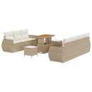 Havesofa Sæt med pude med pude 10 pcs Beige og creme polyrattan