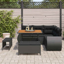 Havesofa Sæt med pude med opbevaring 8 pcs Sort polyrattan