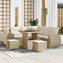 Havesofa Sæt med pude med pude 8 pcs Beige og creme polyrattan