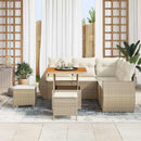 Havesofa Sæt med pude med pude 8 pcs Beige og creme polyrattan