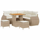 Havesofa Sæt med pude med pude 8 pcs Beige og creme polyrattan