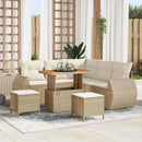 Havesofa Sæt med pude med pude 8 pcs Beige og creme polyrattan
