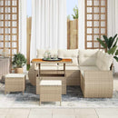Havesofa Sæt med pude med pude 8 pcs Beige og creme polyrattan