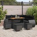 Havesofa Sæt 9 pcs 8-Antal sæder Sort polyrattan