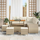 Havesofa Sæt med pude med pude 9 pcs Beige og creme polyrattan