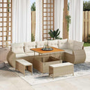 Havesofa Sæt med pude med opbevaring 9 pcs beige og cremefarvet