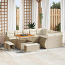 Havesofa Sæt med pude 12 pcs beige og cremefarvet