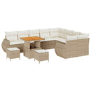 Havesofa Sæt med pude 12 pcs beige og cremefarvet