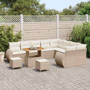 Havesofa Sæt med pude 12 pcs Beige og creme Poly Rattan