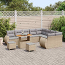Havesofa Sæt med pude 12 pcs Beige og lys grå Poly Rattan