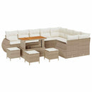 Havesofa Sæt med pude 13 pcs beige og cremefarvet