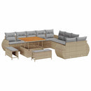 Havesofa Sæt med pude med opbevaring 13 pcs beige og lysegrå
