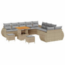 Havesofa Sæt med pude med opbevaring 13 pcs beige og lysegrå