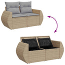 Havesofa Sæt med pude med opbevaring 13 pcs beige og lysegrå