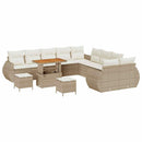 Havesofa Sæt med pude 13 pcs beige og cremefarvet