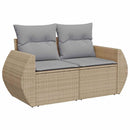 Havesofa Sæt med pude med opbevaring 14 pcs beige og lysegrå