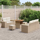 Havesofa Sæt med pude med pude 8 pcs Beige og creme Poly Rattan