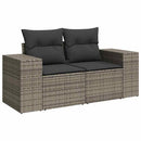 Havesofa Sæt med pude med opbevaring 8 pcs Grå Poly Rattan