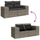 Havesofa Sæt med pude med opbevaring 8 pcs Grå Poly Rattan