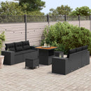 Havesofa Sæt med pude Sort 221 x 204 x 85 cm Poly Rattan