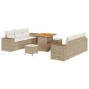 Havesofa Sæt Beige og creme 221 x 204 x 85 cm Poly Rattan