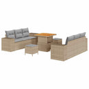 Havesofa Sæt Beige og lys grå 221 x 204 x 85 cm Poly Rattan