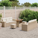 Havesofa Sæt med pude med pude 9 pcs Beige og creme Poly Rattan