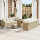 Havesofa Sæt med pude 11 pcs Beige og creme polyrattan
