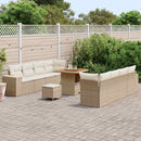 Havesofa Sæt med pude 11 pcs Beige og creme polyrattan