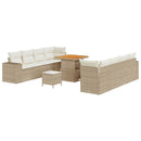 Havesofa Sæt med pude 11 pcs Beige og creme polyrattan